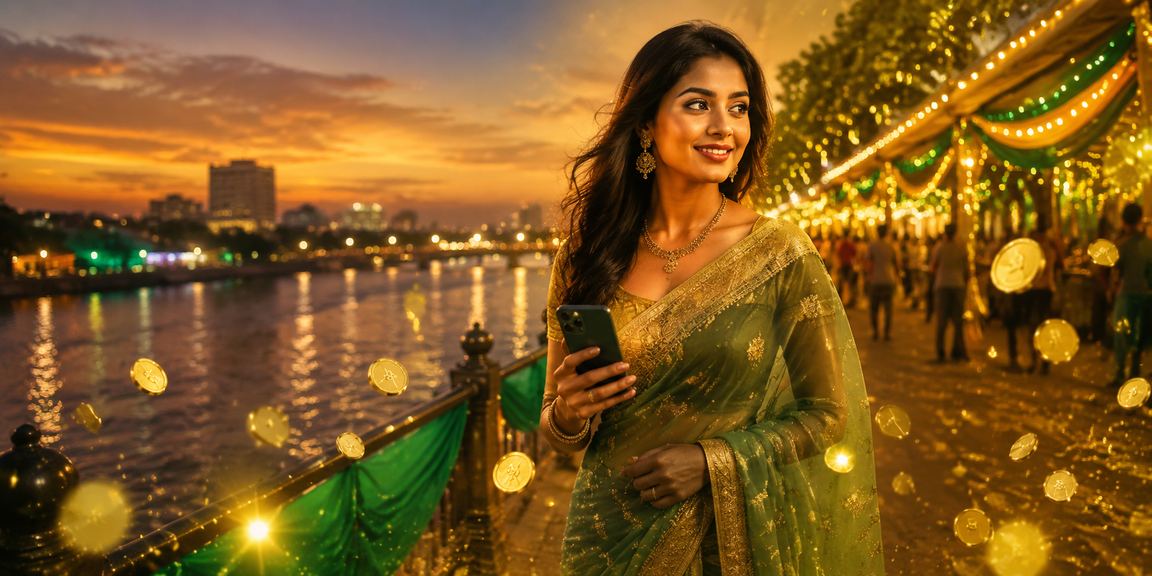 খুলনায় শাড়ি পরা নারী মোবাইলে p16 স্পোর্টস ইন্টারফেস ব্যবহার করছেন