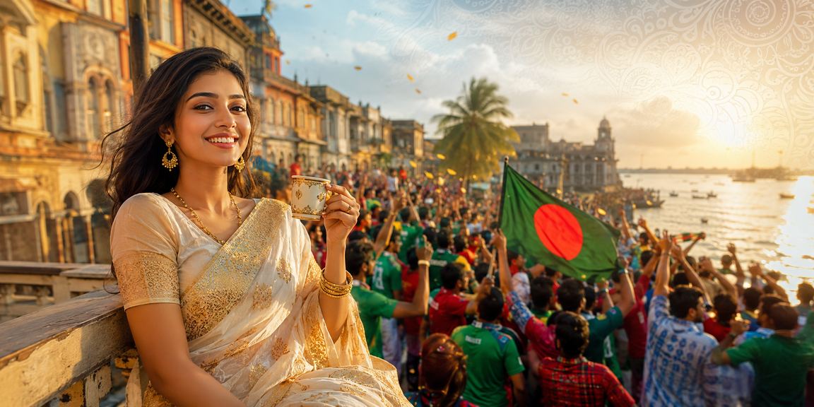 রাজশাহীর বিনোদন ক্যাসিনো শাড়ি পরিহিত মডেল